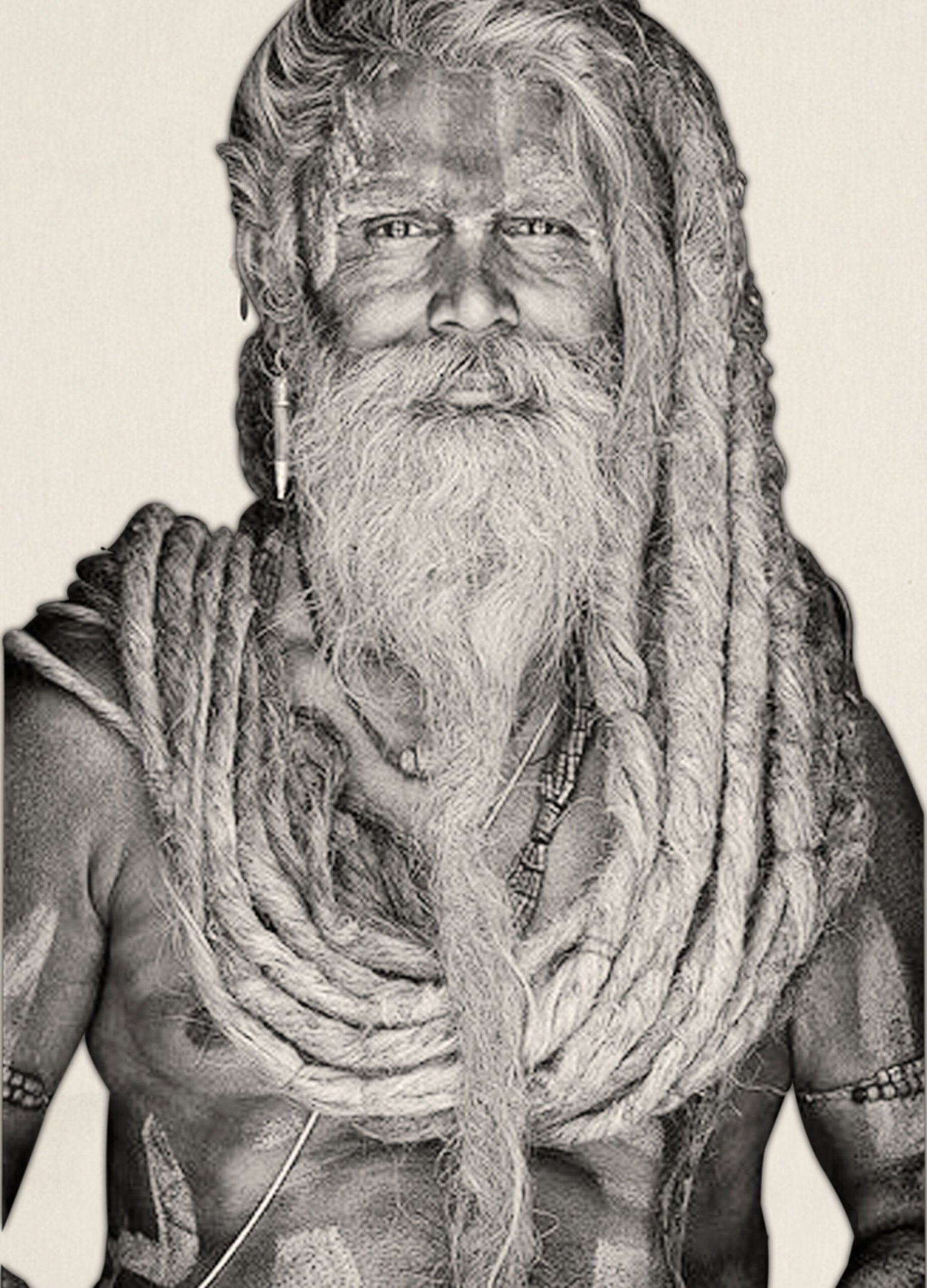 Gobelinbild Gangadas Baba – Creme handgefertigt in Deutschland