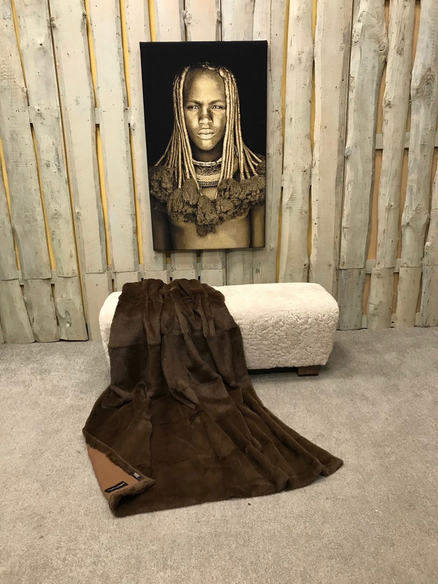 Samtkanin Decke Naturhaar nougat 1 Samtkanin Decke Naturhaar nougat