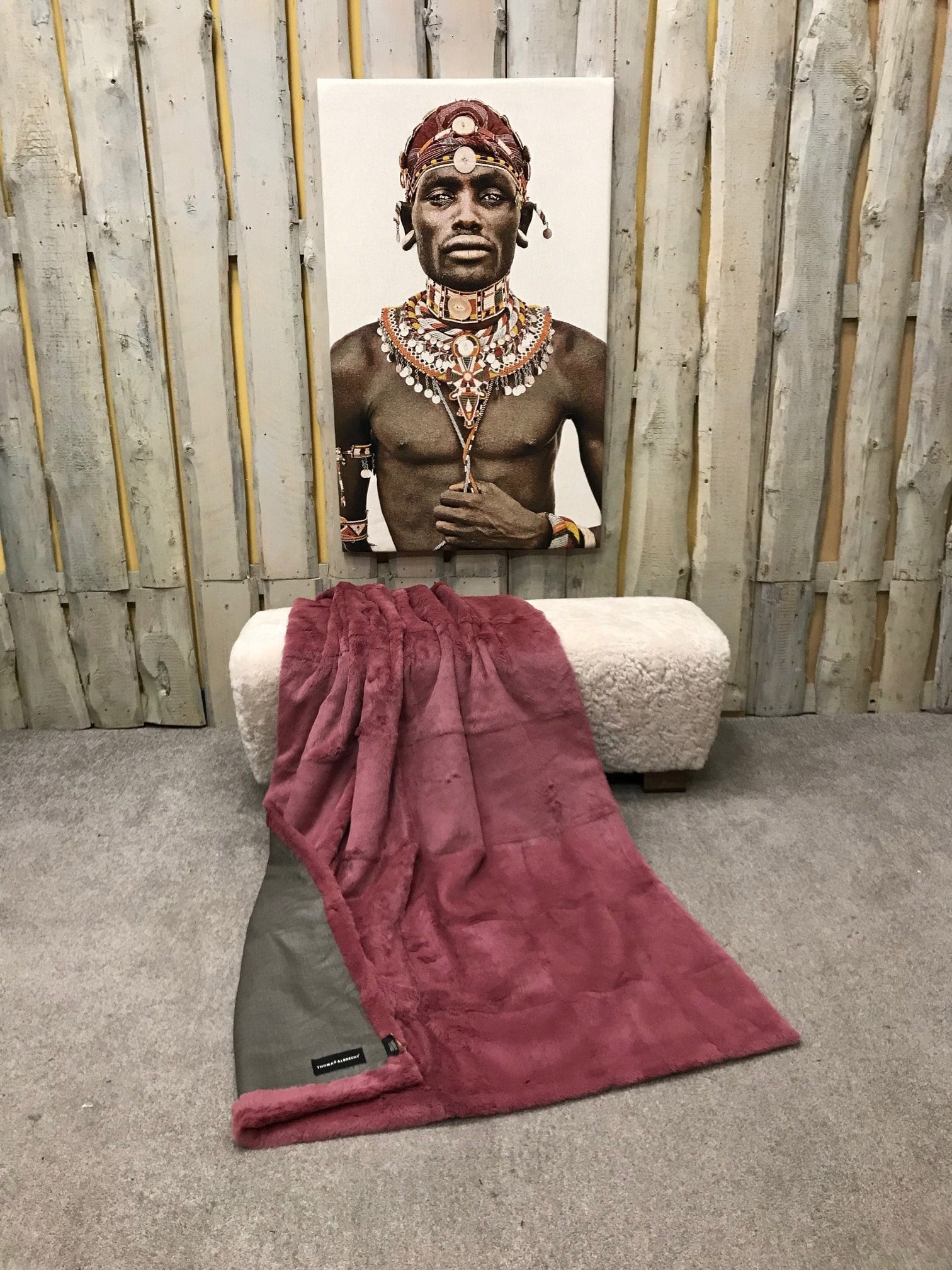 Samtkanin Decke mauve