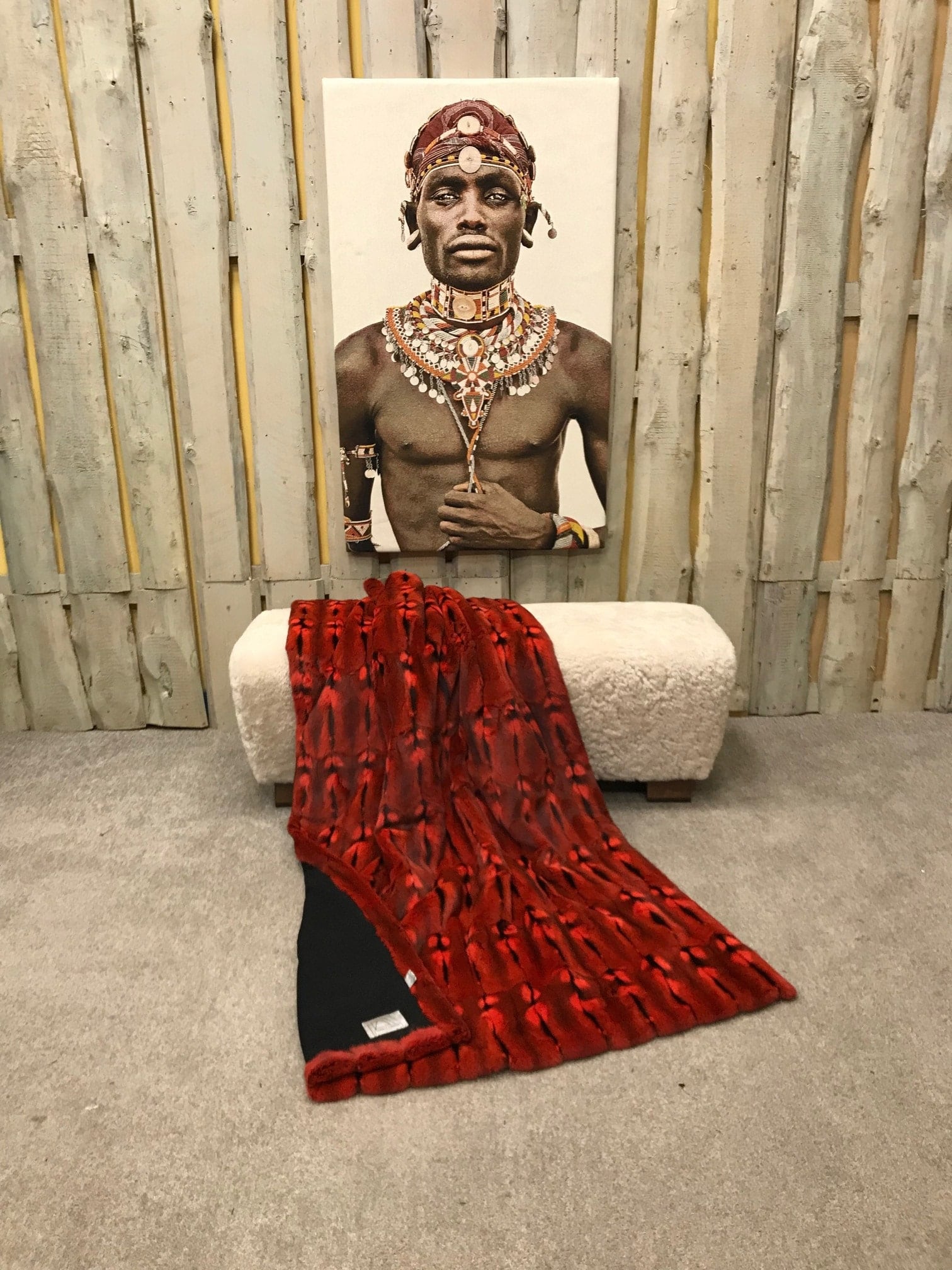 Echtfelldecke "Hamster" rot 1 Echtfelldecke "Hamster" rot