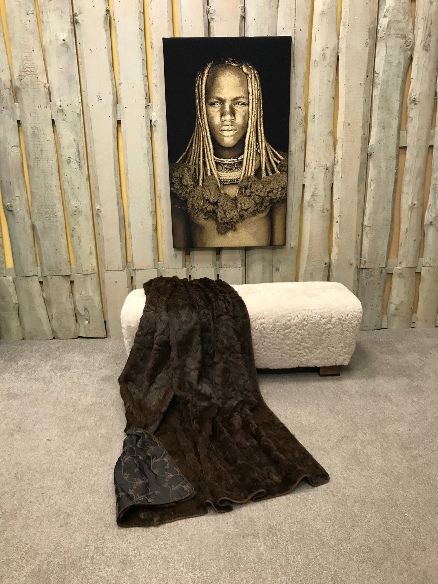 Langhaarkanin Decke florale Stickerei 1 Langhaarkanin Decke florale Stickerei