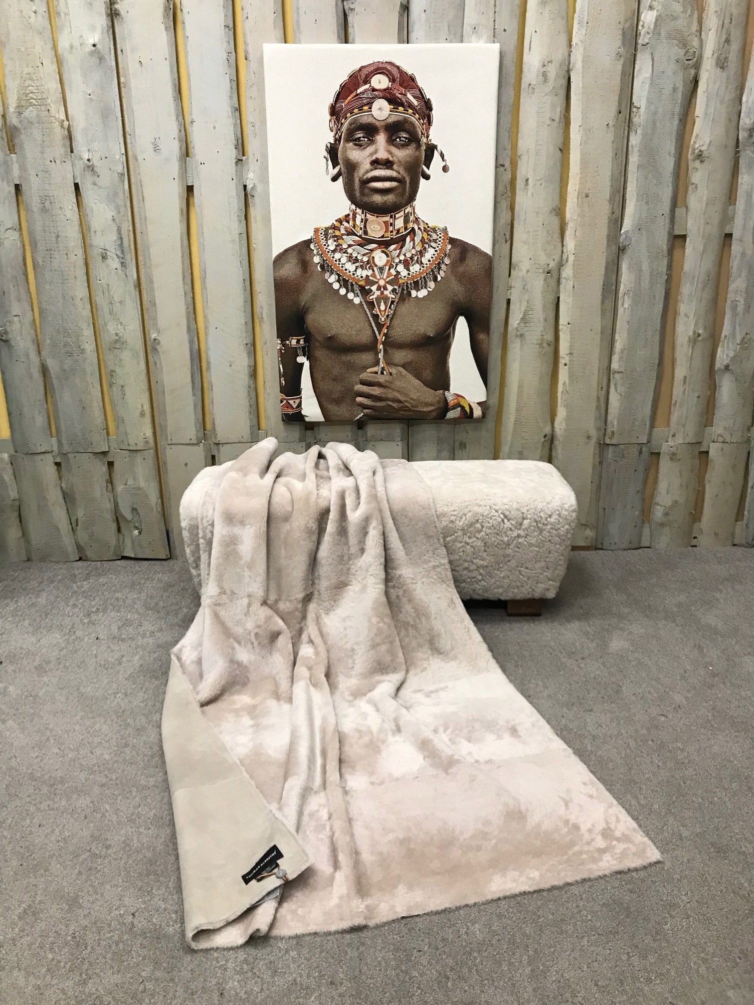 Echtfelldecke "Toskana Lamm" sand 1 Echtfelldecke "Toskana Lamm" sand