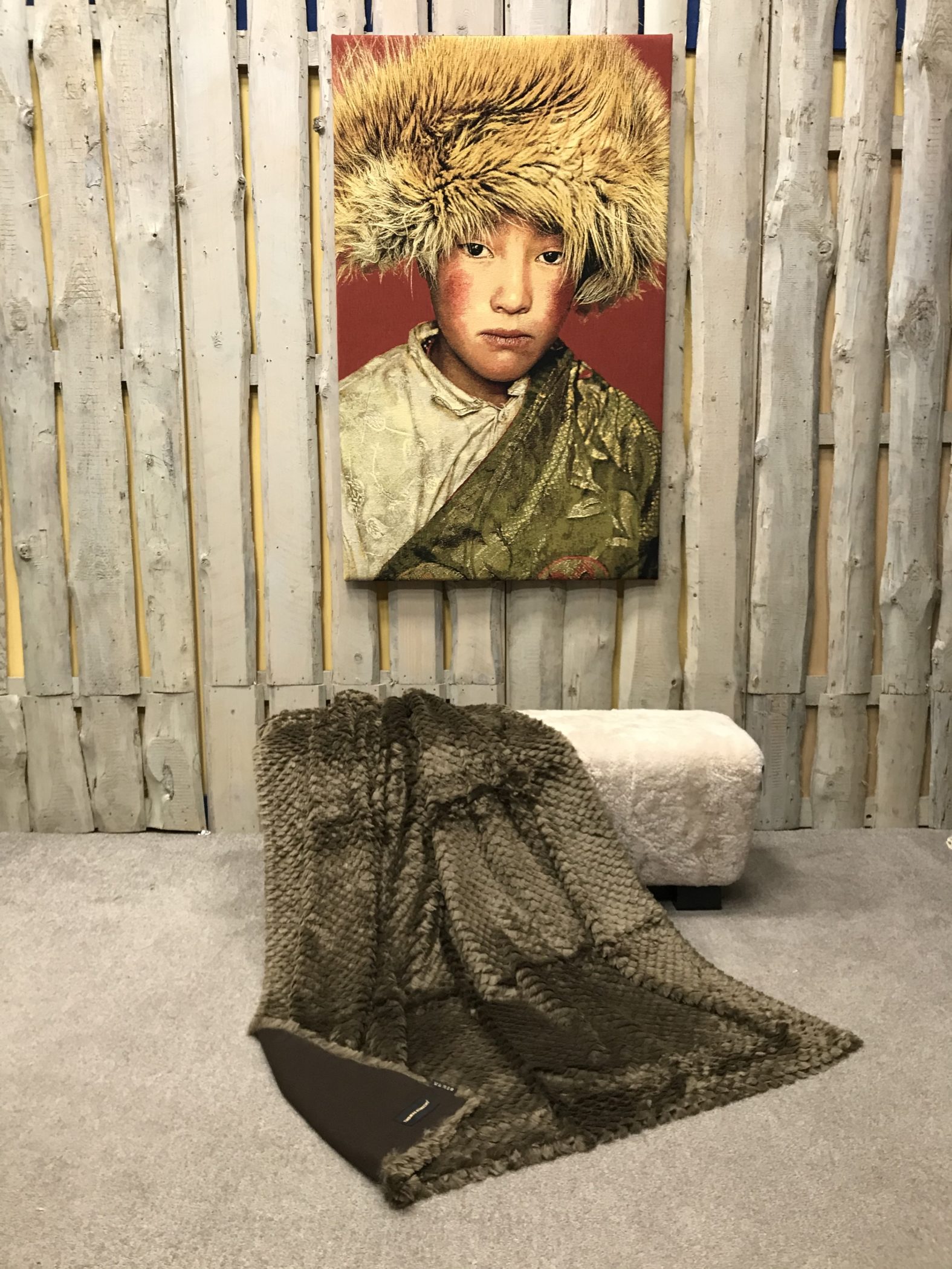 Webpelzdecke "Waffelmuster dunkelgrün"