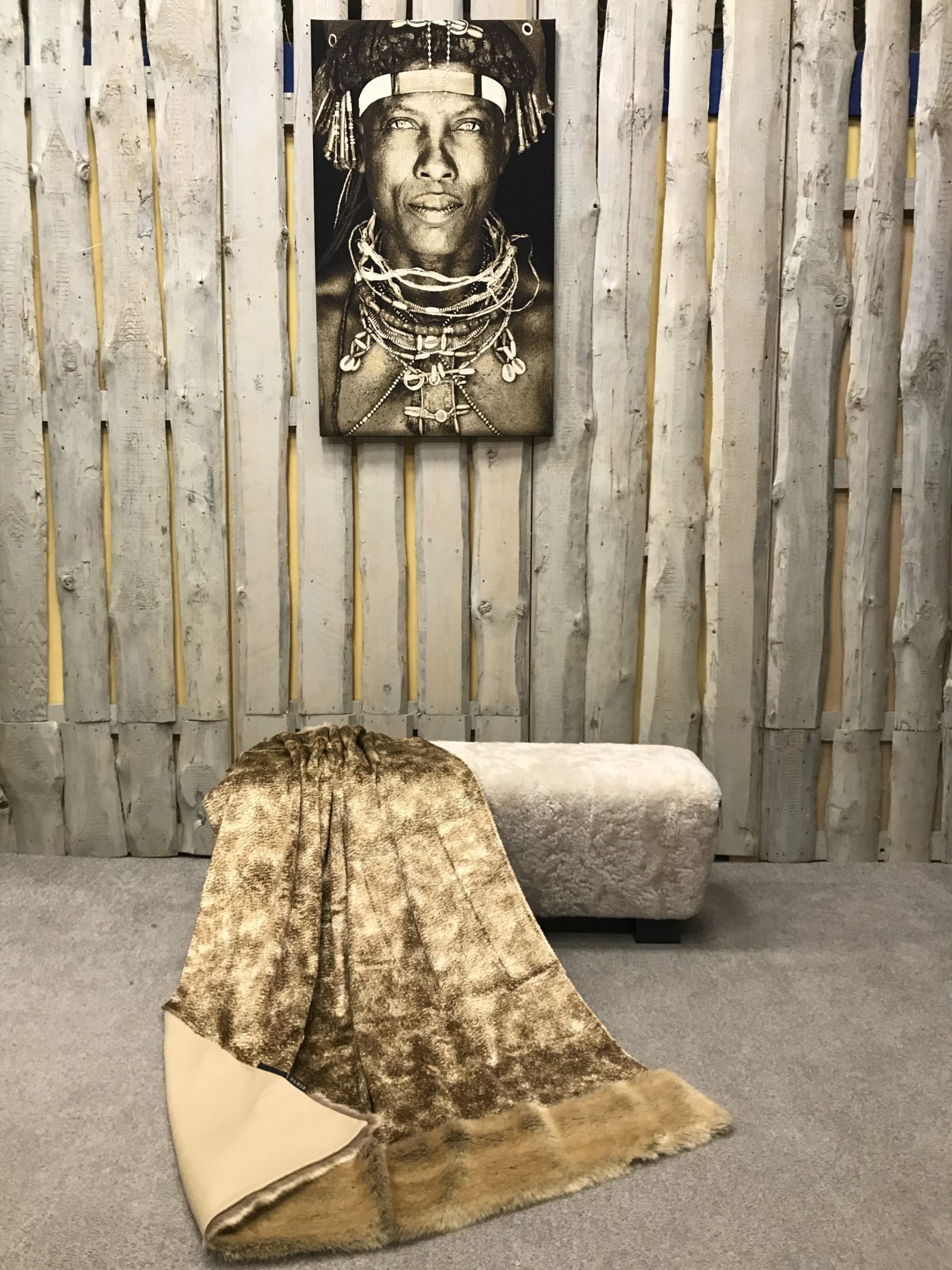 Webpelzdecke "Krimmer mit Bordüre"