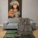 Rexkanindecke gestrickt Taupe