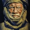 Gobelinbild Tuareg Man Black handgefertigt in Deutschland
