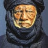 Gobelinbild Tuareg Man – Indigo Blue handgefertigt in Deutschland