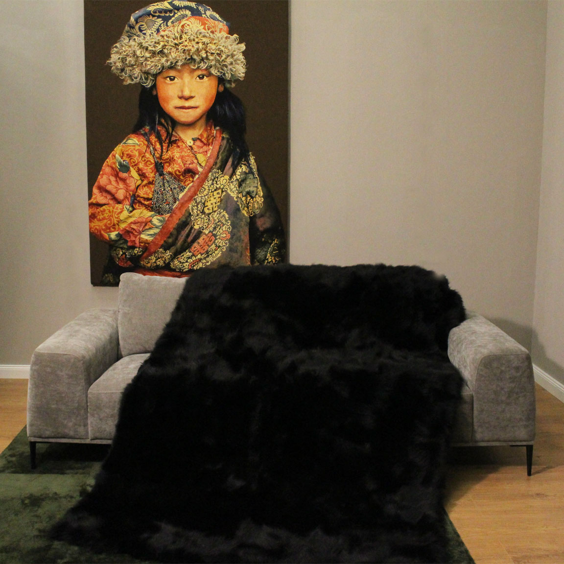 Fuchsdecke Fuchspatch Schwarz gefärbt